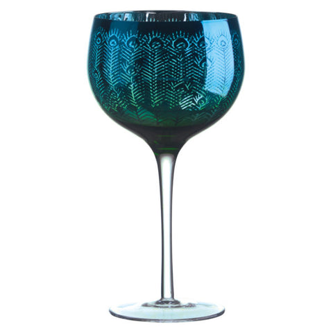 Set of 2 Peacock Gin Glasses