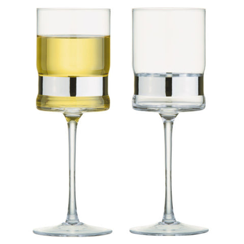 Set of 2 SoHo Wine Glasses Silver