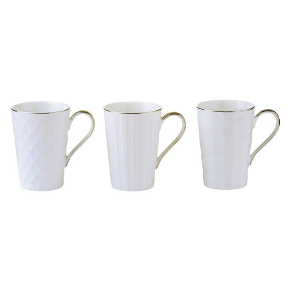 Set of 3 Lux Mugs Gold