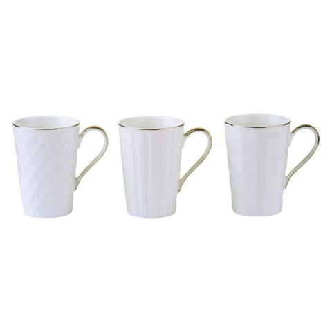 Set of 3 Lux Mugs Gold