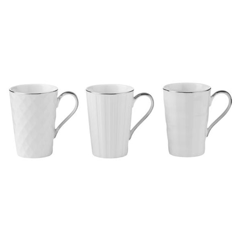 Set of 3 Lux Mugs Silver