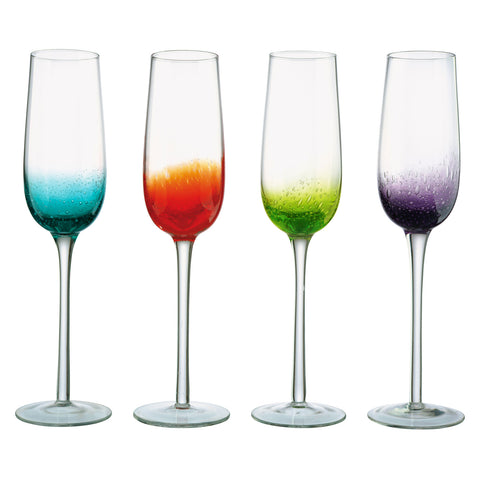 Set of 4 Fizz Champagne Flutes